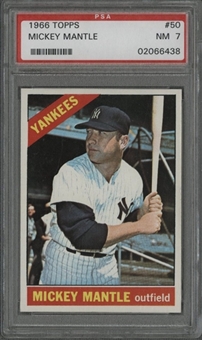 1966 Topps #50 Mickey Mantle - PSA NM 7